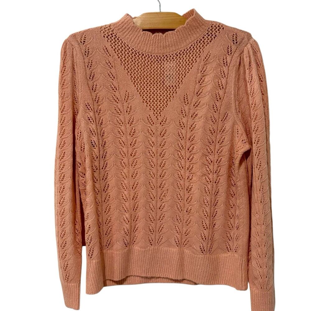 Ann Taylor LOFT | Sweater Pink Long Sleeve Mock Neck NWT Pullover- Size Large